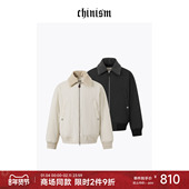 CHINISM 可拆卸毛领飞行夹克男秋冬复古宽松外套 CXHB45CH055