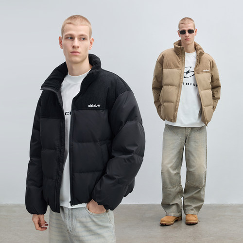 CHINISM赤尘灯芯绒拼接羽绒服