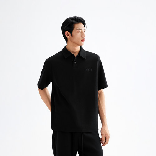 CHINISM赤尘刺绣短袖POLO衫男