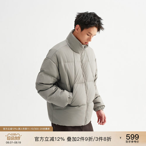 CHINISM赤尘pu皮立领羽绒服男