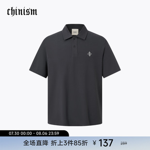 凉感 刺绣polo衫 CHINISM赤尘 翻领上衣 男2025夏季 复古休闲短袖