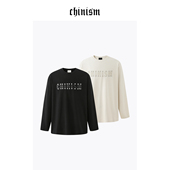 上衣 CHINISM CXHB12I5090 新款 打底衫 皮革刺绣纯棉长袖 T恤男秋季