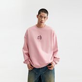 CHINISM 字母厚板印花圆领卫衣男纯棉休闲套头上衣 CESA34K1024