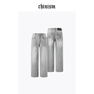 CXHB42N6022 男秋冬水洗直筒长裤 CHINISM 重磅灰色做旧牛仔裤