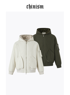 CHINISM丨座山雕棉服男cleanfit加厚工装飞行夹克男生冬装外套