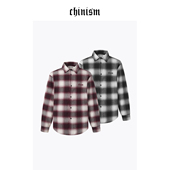 衬衣外套 CHINISM CXHB33P1015 男秋季 新款 纯棉刺绣格子长袖 衬衫