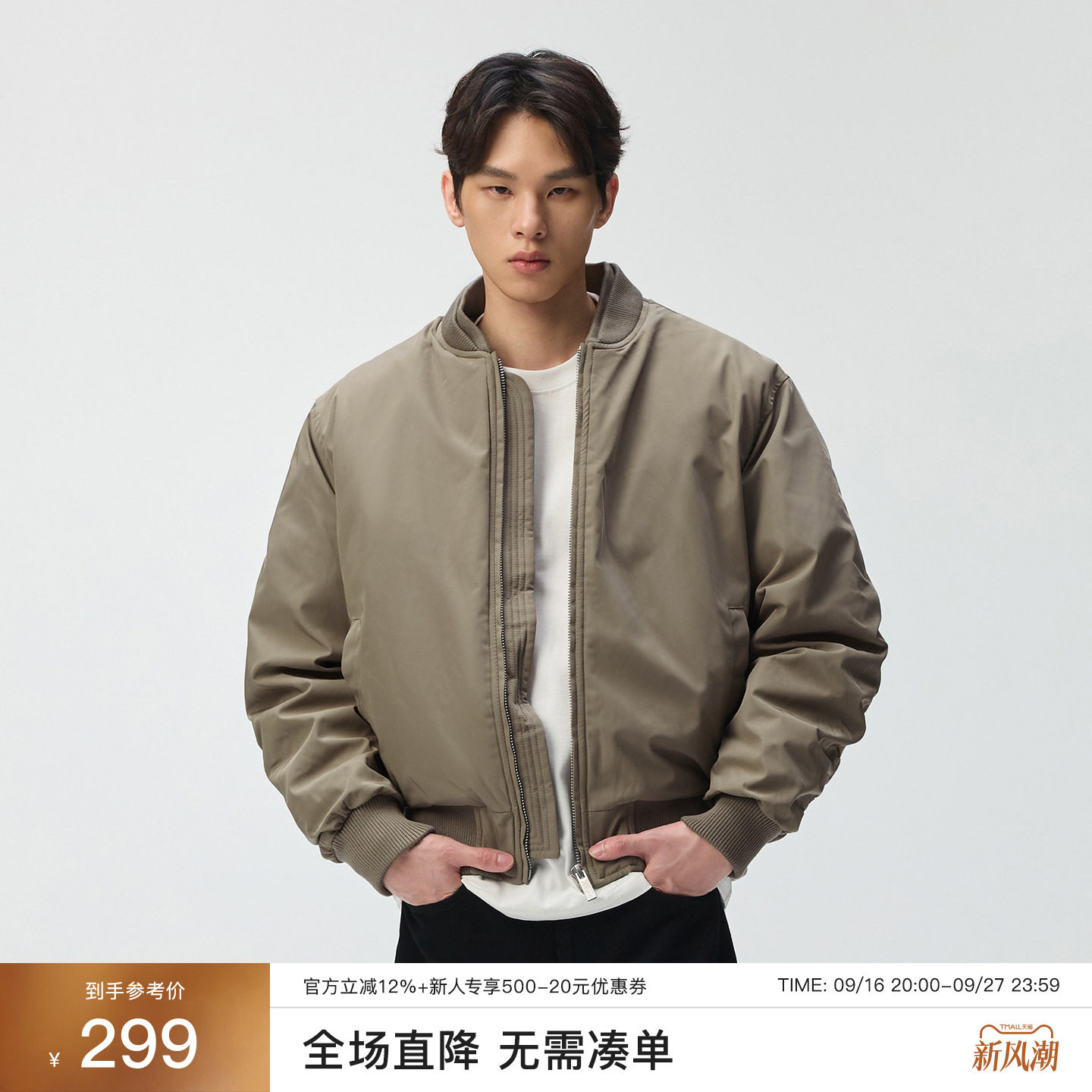 CHINISM美式飞行员加厚棉服男图片