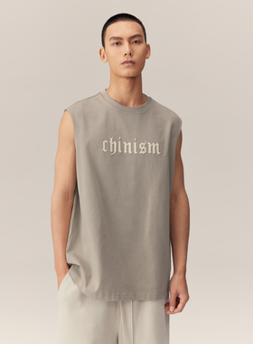 CHINISM丨植绒印花背心男夏季运动健身新款无袖坎肩/CXVB27H4049