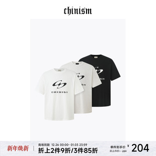 T恤 CHINISM 宽松圆领凉感短袖 新款 CXVA24H2070 刺绣t恤男夏季