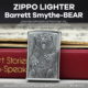 小魔女正品 镜面贴章巴雷特动物系列黑熊珍藏老机 zippo打火机加版