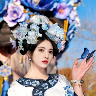 夏雨荷同款发饰超仙蝴蝶头饰古风汉服发簪掩鬓流苏发钗配饰品