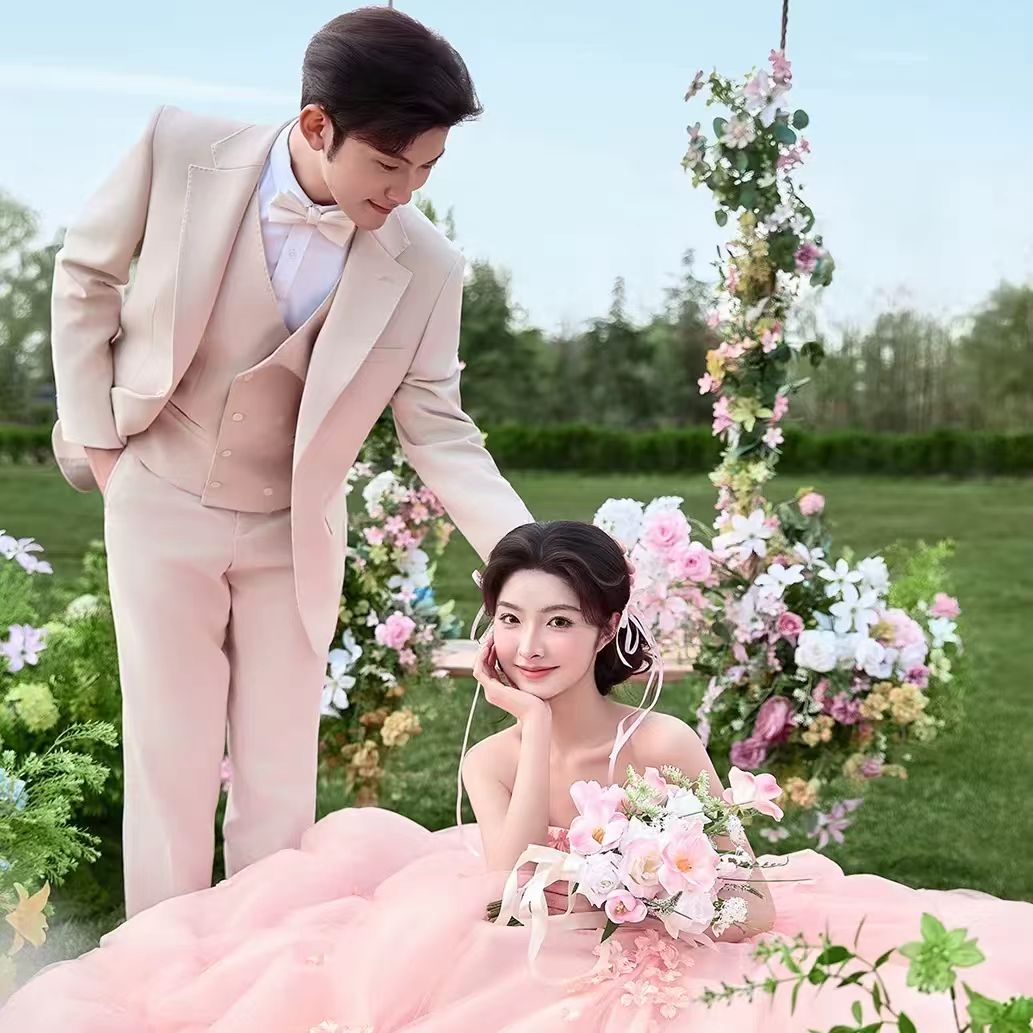 婚礼手捧花仿真花高级结婚花束订婚女友仪式感郁金香影楼拍摄道具
