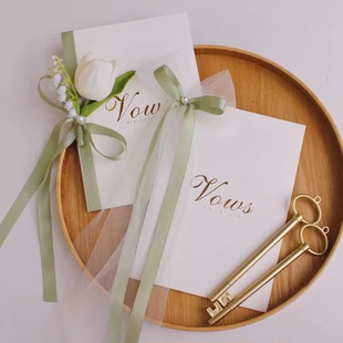 紫色高端婚礼誓言卡新郎新娘致辞本手写发言卡接亲宣言卡誓言本