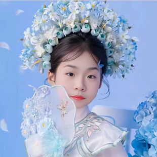 泉州浔埔儿童簪花头饰古装表演配饰超仙拍照古风发箍写真汉服发饰
