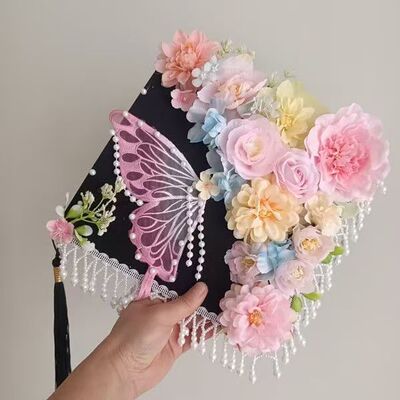 学士帽簪花手工diy材料包硕士