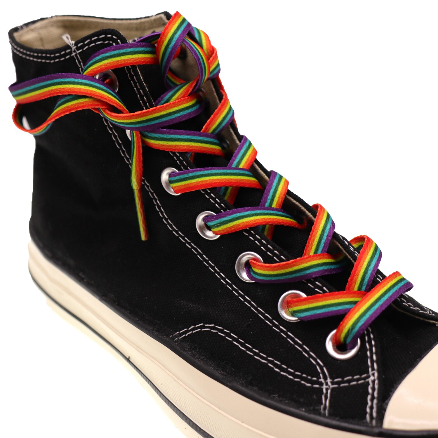 彩虹渐变彩色鞋带rainbow适配af1空军一号小白鞋帆布鞋aj1鞋带 男