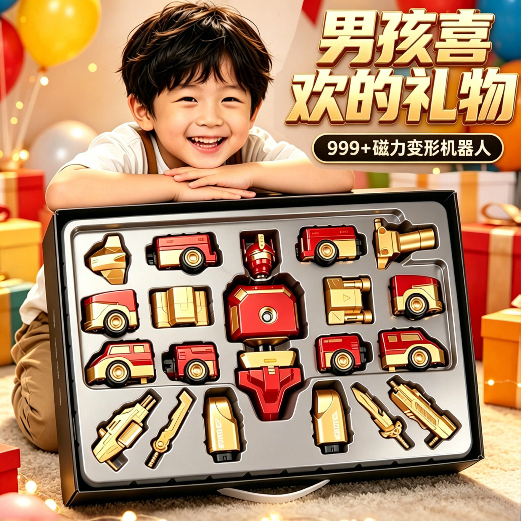 2026新款磁吸机器人9男孩8玩具3儿童男童4到7岁以上5生日六一礼物