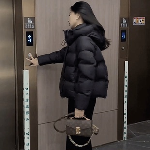 软糯泡芙白鸭绒短款连帽羽绒外套女冬季新款宽松显瘦小个子面 面