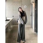 秋冬季搭配一整套韩系穿搭针织上衣毛毛马甲休闲裤慵懒风三件套装