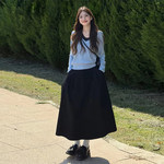 早秋穿搭一整套2025大方得体韩系独特巨好看慵懒风松弛感套装裙子