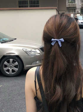 氛围感女孩可爱格子蝴蝶结双马尾发圈学院风头绳高颜值超仙发绳