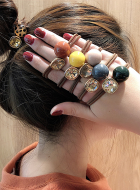 2022年新款韩版皮套网红头绳女简约气质扎头橡皮筋发圈发绳饰品