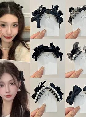 网红公主头蝴蝶结气质小抓夹2024新款甜美发夹前额刘海侧边夹发饰