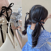 2024新款 超仙儿童蝴蝶结飘带抓夹甜美公主芭蕾风丝带发夹发卡头饰