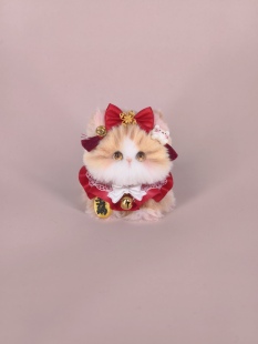 原创发财猫咪汽车来财摆件成品好运玩具新年礼物8cm 招财橘猫