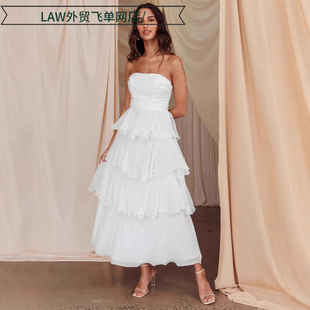 slim dress鱼骨性感时尚 fit lace 抹胸露背蛋糕 sleeveless Sexy