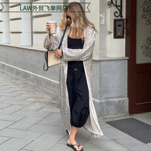 deep 外套开衫 sequin 银 dress宽松时尚 camisole ball Sexy top
