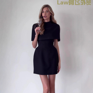 fit Printed dress小众设计连衣裙高腰 slim sexy lace patchwork