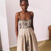 Printed dressGY25099印花大摆连衣裙年 casual vacation sexy