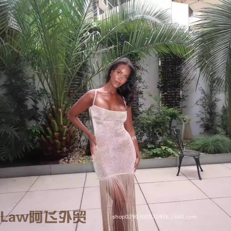 Lace-cutsexysatinprintdress秋