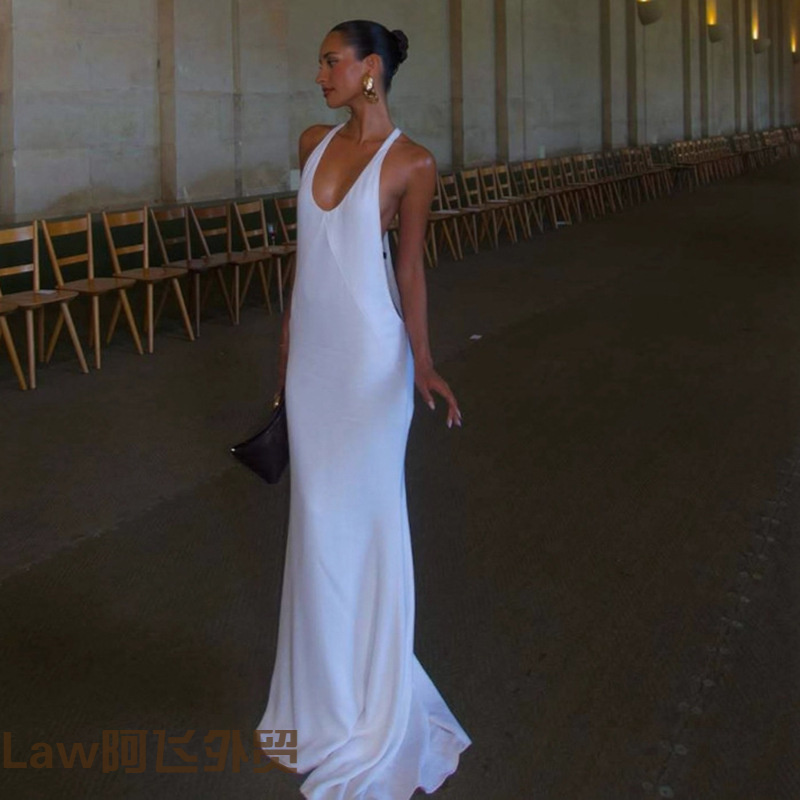 Lace-cutsexysatinprintdress长