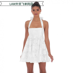 lace Sexy sleeveless fit dress春夏露背性感优雅蝴蝶系带 slim