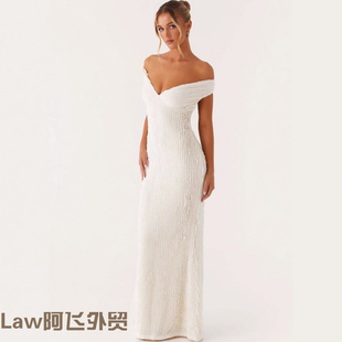 Lace sexy casual draped satin vest素雅一字肩低胸后背镂空系带