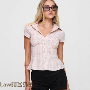 women long sleeved Lace shirt休闲上衣双扣性感衬衫 sexy