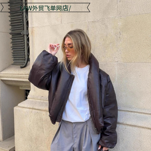 Coat爆款 Sexy Cotton Thermal 纯色简约立领加厚皮衣外套 Casual