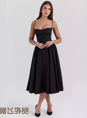 Flattering sexy floral print strapless dress现货小众拼接懒人