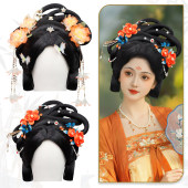 古风汉服唐朝贵妃公主假发包发髻全包式 头套复古写真影楼头饰组合
