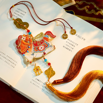 古风汉服双面刺绣小马流苏压襟