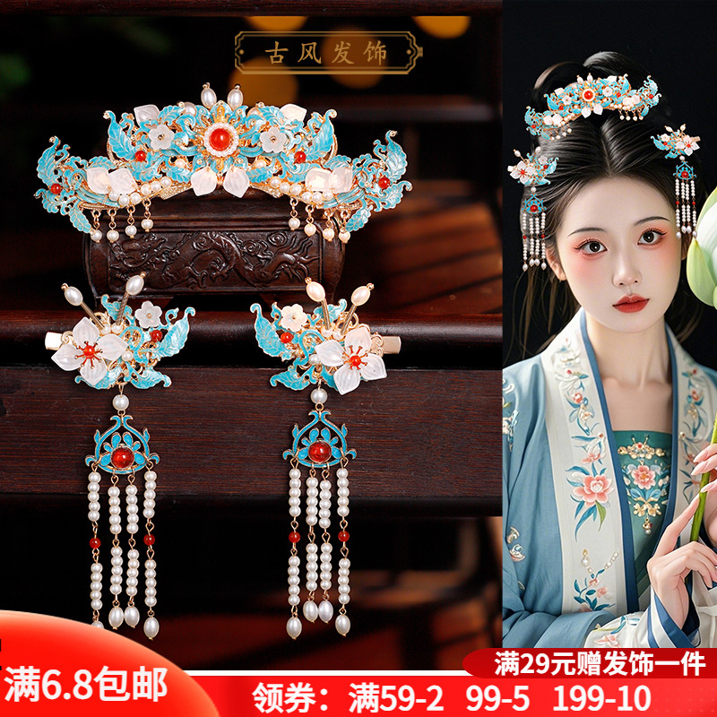 古风流苏便夹对夹套装