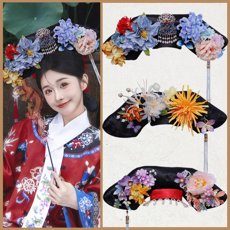 清宫格格发梳款旗头宫廷风假发头饰皇后娘娘贵妃COS造型旗头配饰