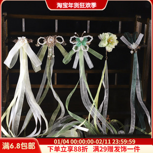 2023年新款儿童发夹古风造型搭配公主风唐风复古气质头饰飘带边夹