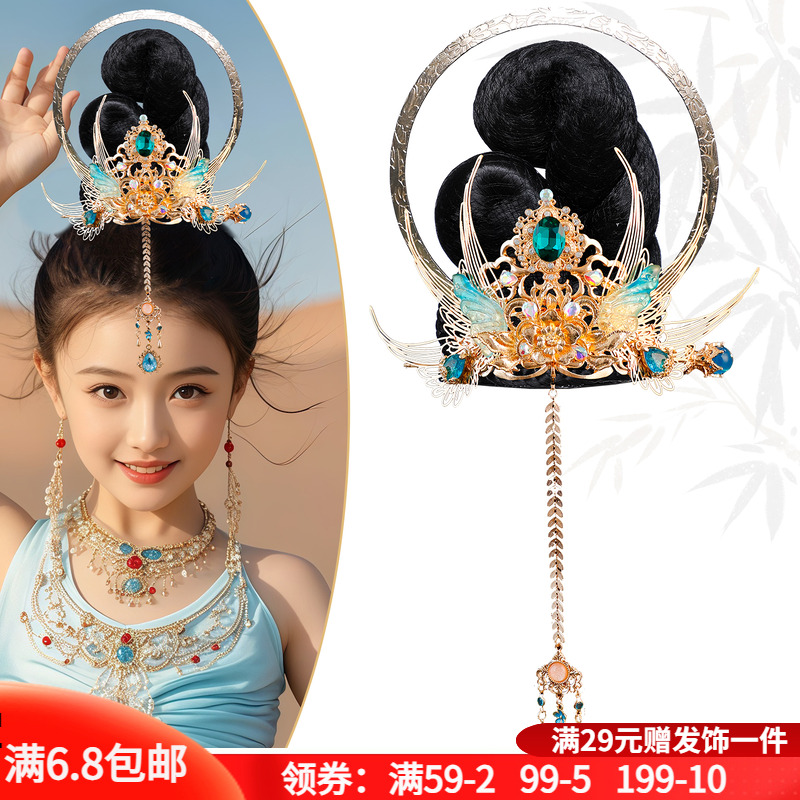 儿童古风假发包演出百搭造型