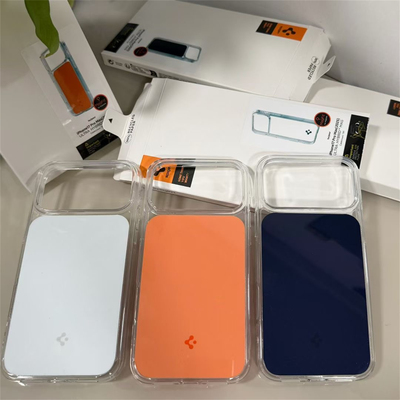 适用苹果17透明橙色磁吸手机壳