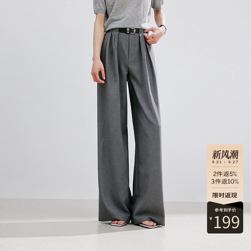 衣香丽影【断码福利】老钱风阔腿裤休闲裤女夏装宽松慵懒长裤子