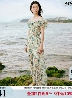绿色碎花连体裤女衣香丽影2026夏季新款设计感高级气质减龄连体衣
