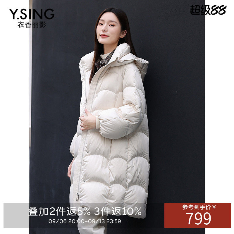 衣香丽影2026年冬装经典连帽长款羽绒服温柔优雅保暖外套